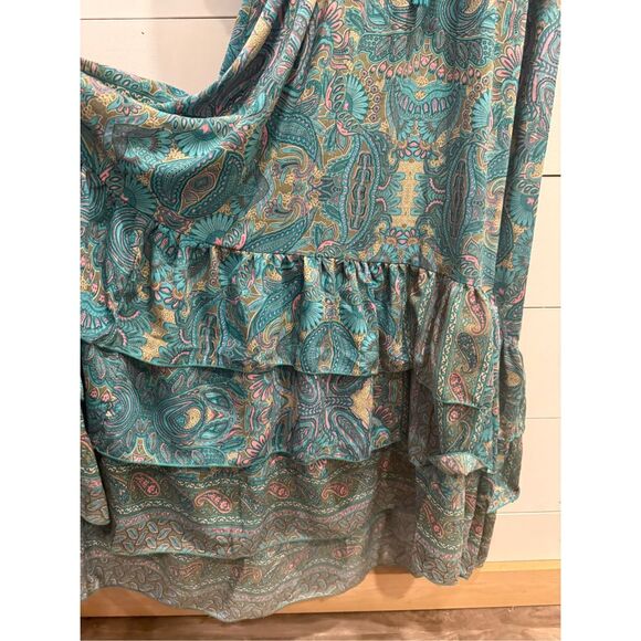 Anthropologie Boemo Tiered Ruffle Paisley Maxi Dress Large - Picture 6 of 8
